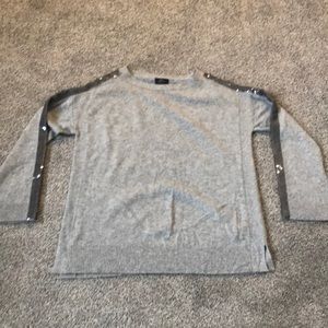 JCrew Sequin Sleeve Wide Neck Cashmere Sweater